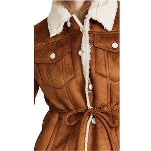 MOTHER The Drawstring Drifter Sherpa Lined Jacket Chalet Small